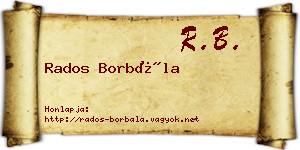 Rados Borbála névjegykártya